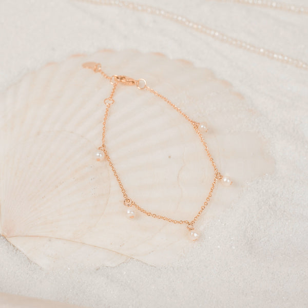 925 Sterling Silver AAAA Grade Freshwater Pearl Charm Bracelet for Women and Men