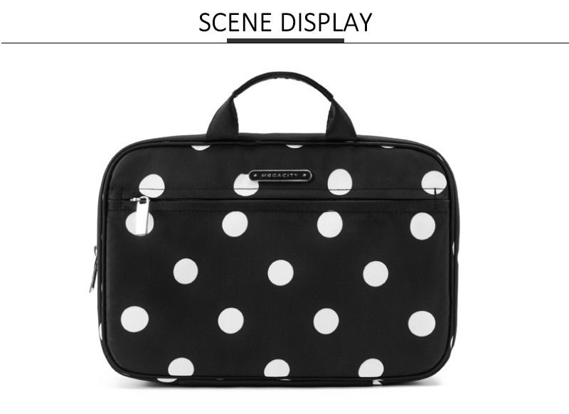 Wave Point Print Polyester Travel Toiletry Bag