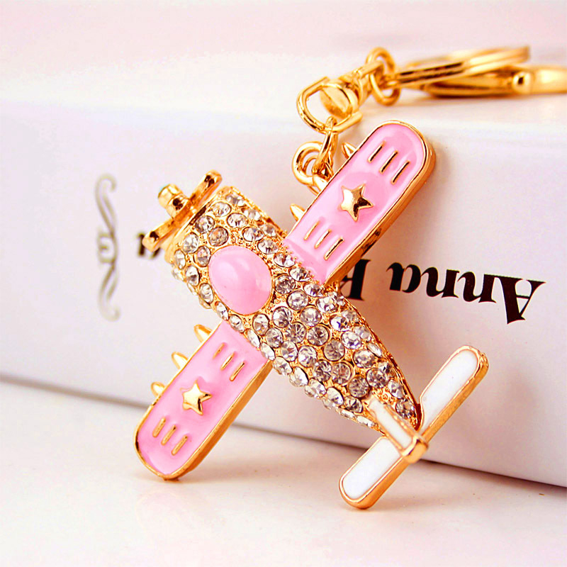 6inches Custom Airplane Keychain Diamond Alloy Crystal For unisex