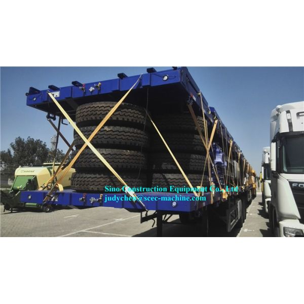 Tri Axle Heavy Duty Semi Trailers 20 / 40 Feet Container With Container Lock