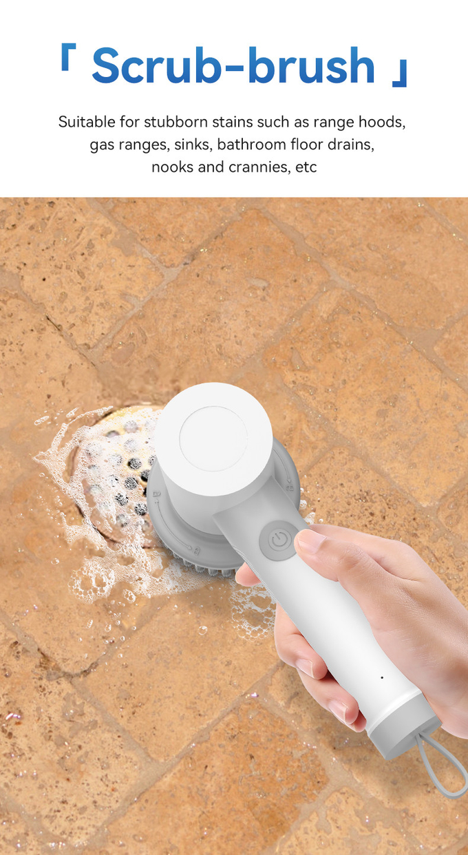 IPX6 Waterproof Modern White Electric Cleaning Brush With Wool Brush Head