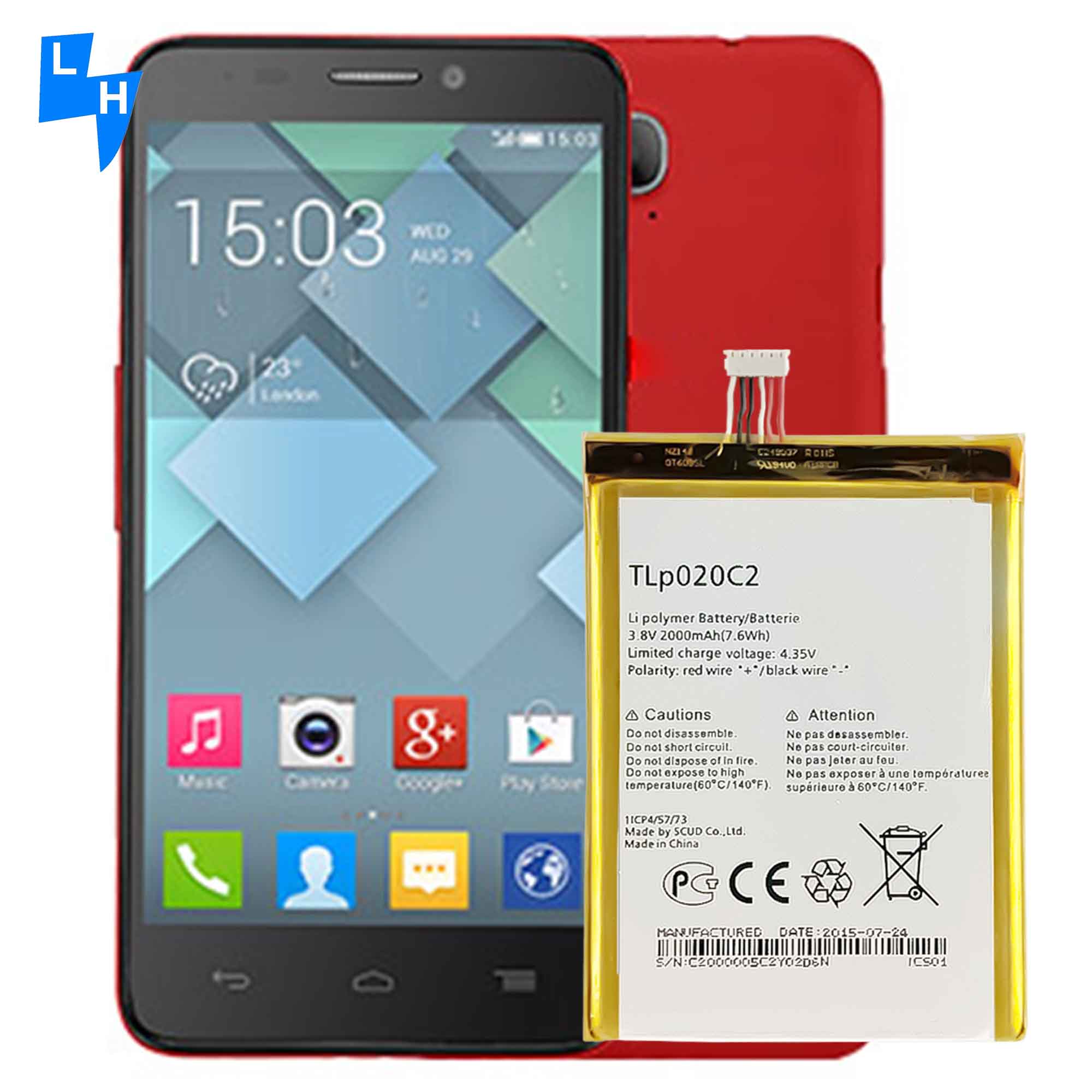Idol Alpha OT6032 OneTouch OT6034 alcatel Alpha Replacement Battery for OT6037Y OT6040D