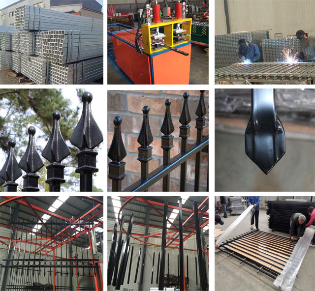 Australia standard black garrison spear tubular steel fence