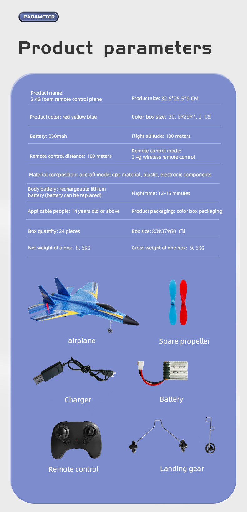 Remote Control Amphibious Fighter Fixed Wing Glider with 12-15 Minutes Flight Time