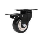 Industrial Swivel Caster with Brake 3 Inch Orange Casters Wheels 92*64mm Top