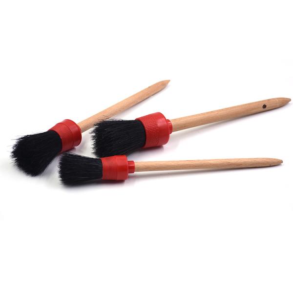 Cutomized Logo Car Wheel Cleaning Brush Wood / Plastic Handle Material