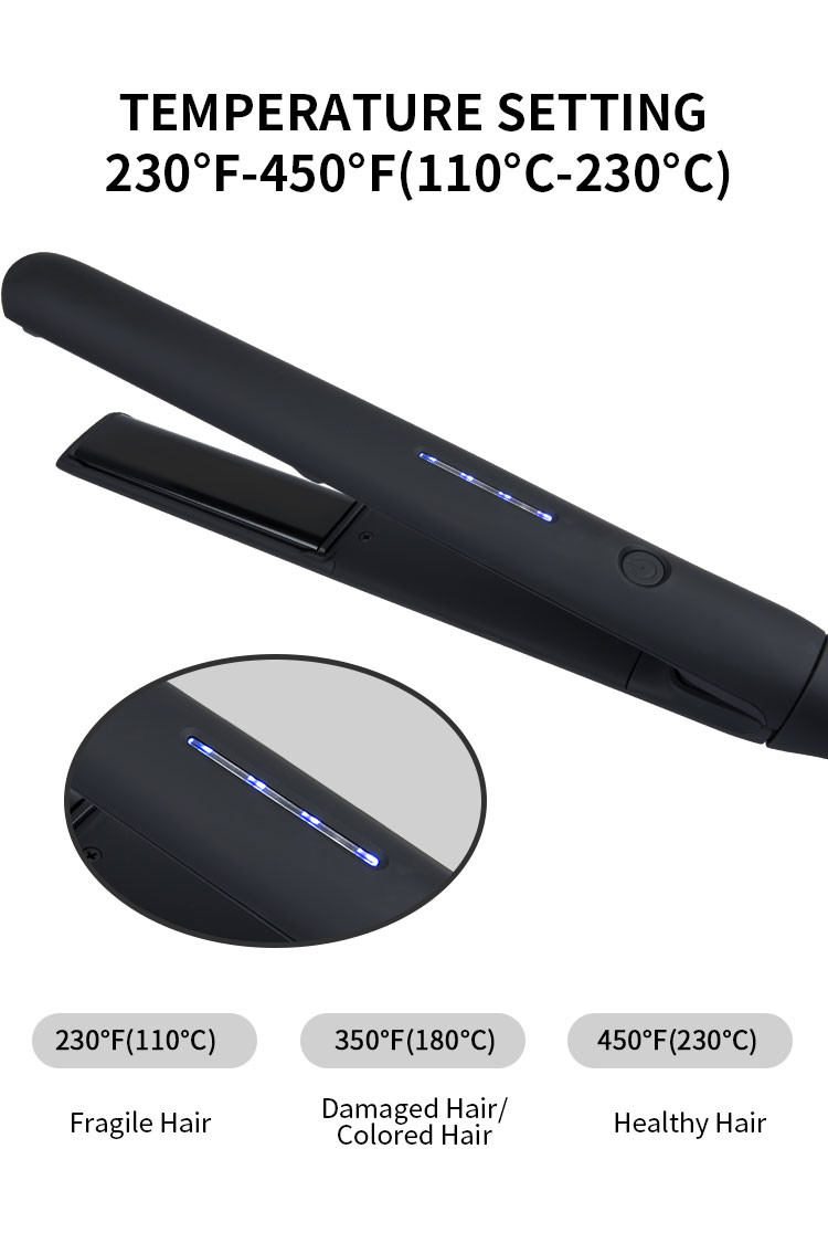 Titanium Plate 2 In 1 Hair Curling Iron Hair Straightener With LED Display