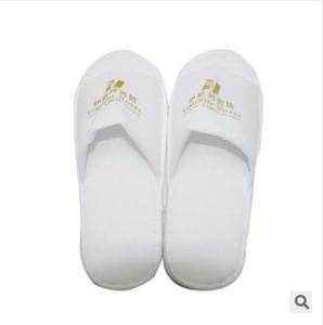 China New customed logo promotional cheap hotel cotton cloth slipper wholesale