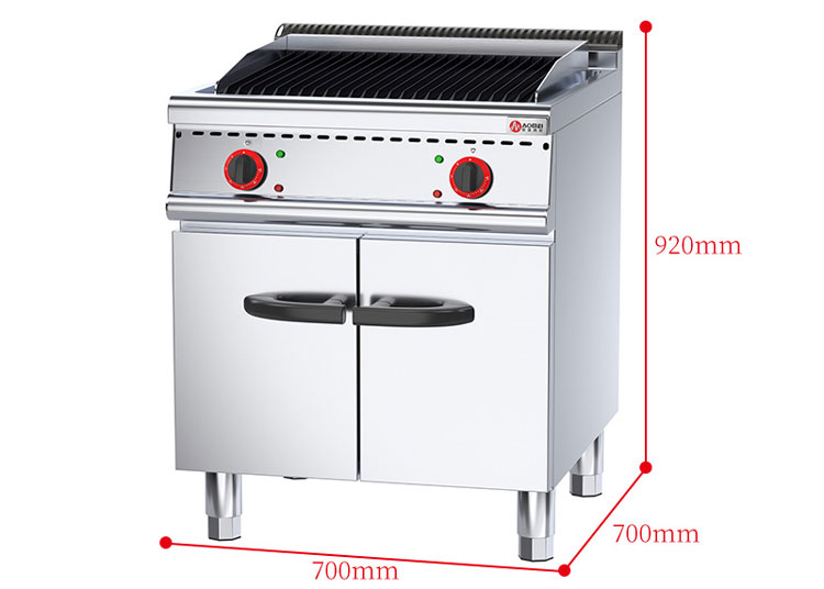 Commercial Restaurant Electric Standing Lava Rock Grill With Cabinet Eco-friendly 6KW