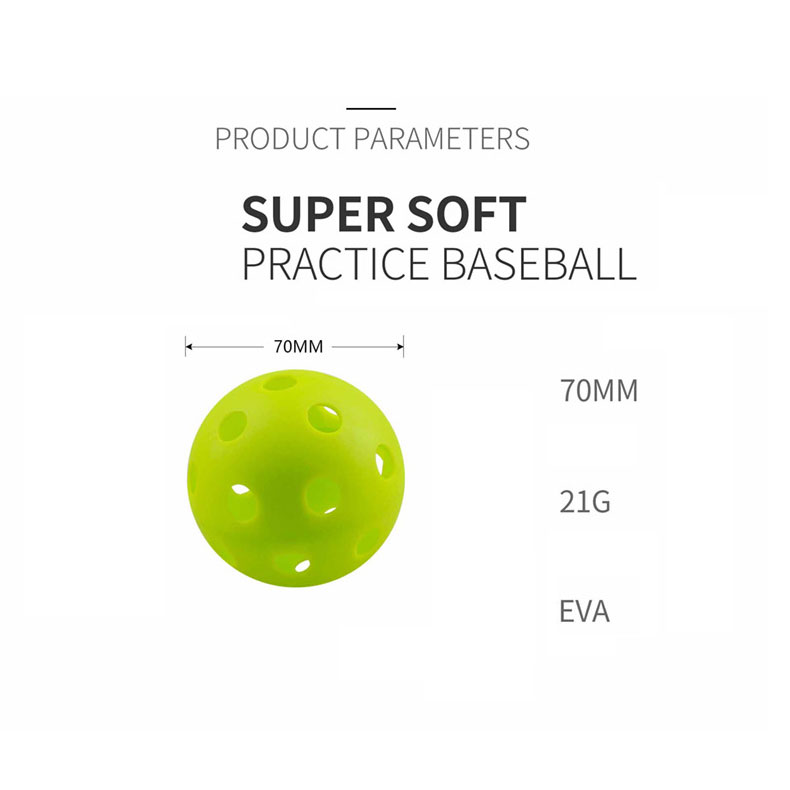 72mm 26 Hole EVA Pickleball Balls Strong Construction and Optimal Flight for Outdoor Play