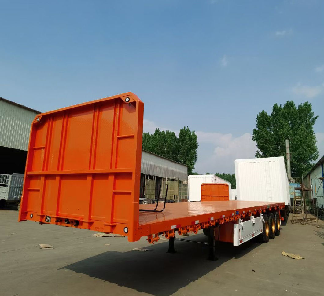 40 Ton 60 Tons Capacity 3 Axles 40FT Container Transport Platform Flatbed Semi Trailer
