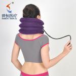 Inflatable neck collar soft universal size neck brace in red/blue/purple/grey