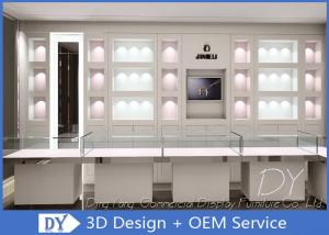 China OEM 1200MM Wooden White Single Tier Glass Jewellery Glass Counter wholesale