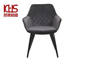 China Iso9001 Multi Functional Black Cloth Dining Chairs With Armrests wholesale