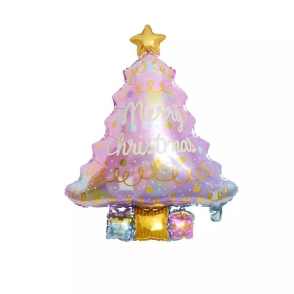 Wholesal Pink Christmas Tree Shaped Foil Balloon Self-sealing Reusable Ballon