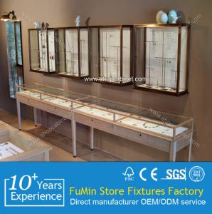 China Fashionable design glass jewelry showcase wholesale