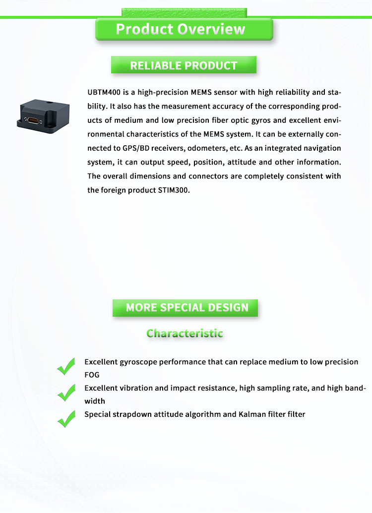 High Precision UNIVO UBTM400Y FOG Navigation System with Fibre Optic Gyroscope Sensor
