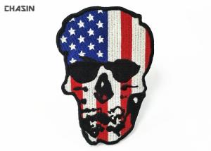 China Skull Logo Raider Motorcycle Biker Patches For Vest Back 4.5&quot; Width wholesale