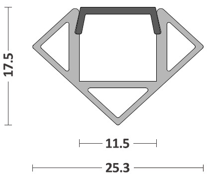 Led aluminum channel Mounted 6063 t5 2.5m LED Corner Aluminium Profile