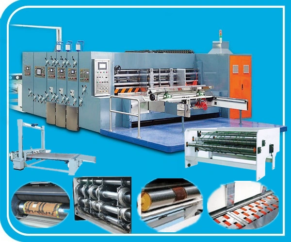 Full Automatic Lead-Edge Feeding Flexo Printer Slotter Die Cutter Stacker