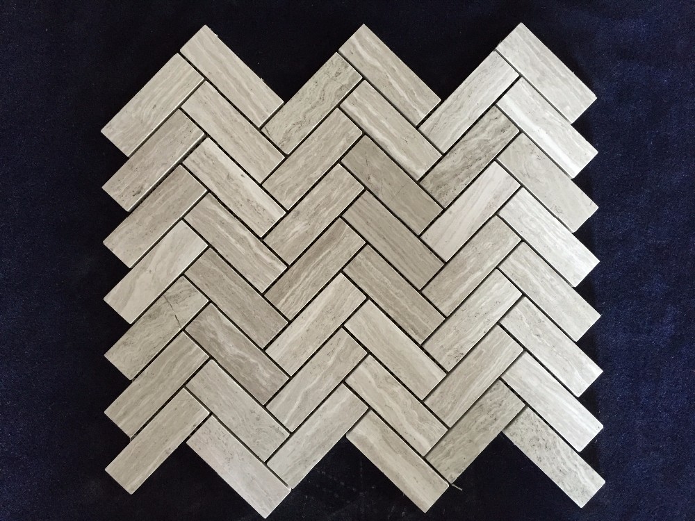 Grey Marble Mosaic Tile Modern Design Pattern / Various Color Optional