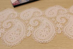 China Paisley White Guipure Lace Trim , Watersoluble Embroidered Lace Trim 190mm wholesale