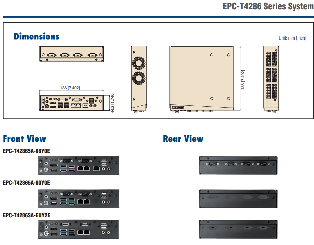 Advantech Embedded PCs EPC-T4000 SeriesEPC-T42865A-00Y0E ,price favorable Ready to Ship
