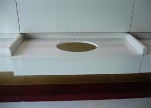 China 22‘ Wide White Crystallized Glass Countertops High Density 2.68 G / Cm3 wholesale