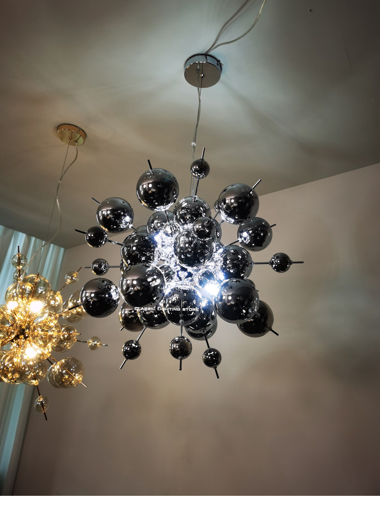 Nordic Led Home Decoration Chandelier Modern Sea Urchin Dandelion Glass Ball Pendant Lamp(WH-GP-180)