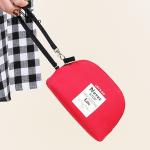 Custom Durable Canvas Print Red Pouch Makeup Cosmetic Bag Cute