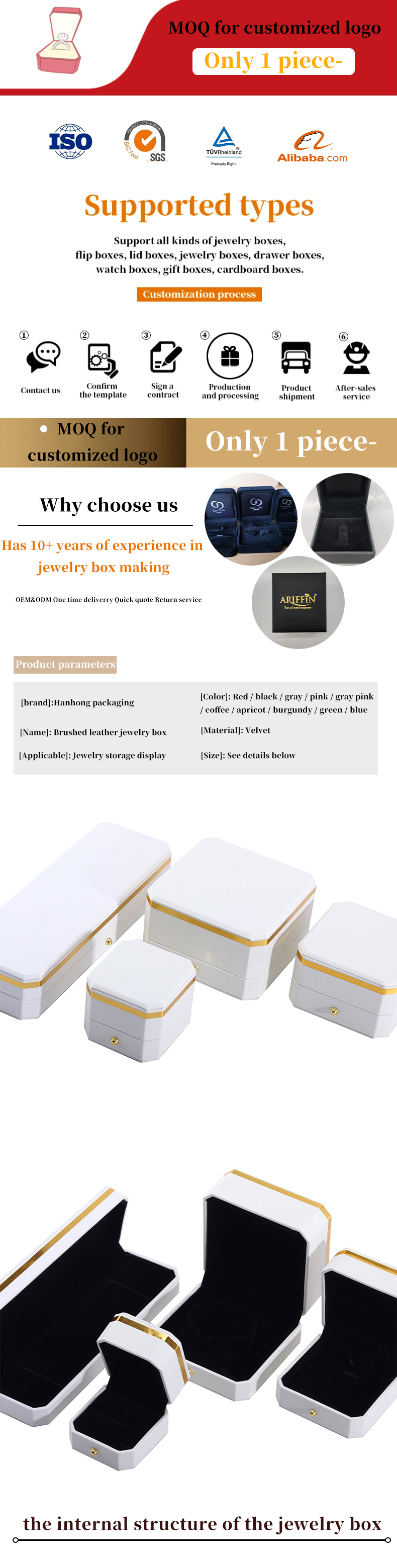Handmade Hanhong Octagonal Jewelry Packaging Box for Luxury Bracelets and Necklaces