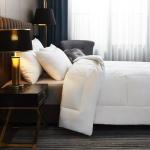 Fashion Style Luxury White Fabric Down Quilt OEM / ODM Available
