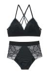 New Lace Satin Bralette Set