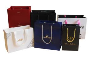 China Custom Fancy Logo Printed Shopping Paper Carrier Bags wholesale