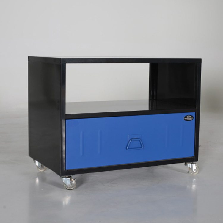Office Furniture Metal Rolling Storage Cabinet With Rubber Wheels Drawer