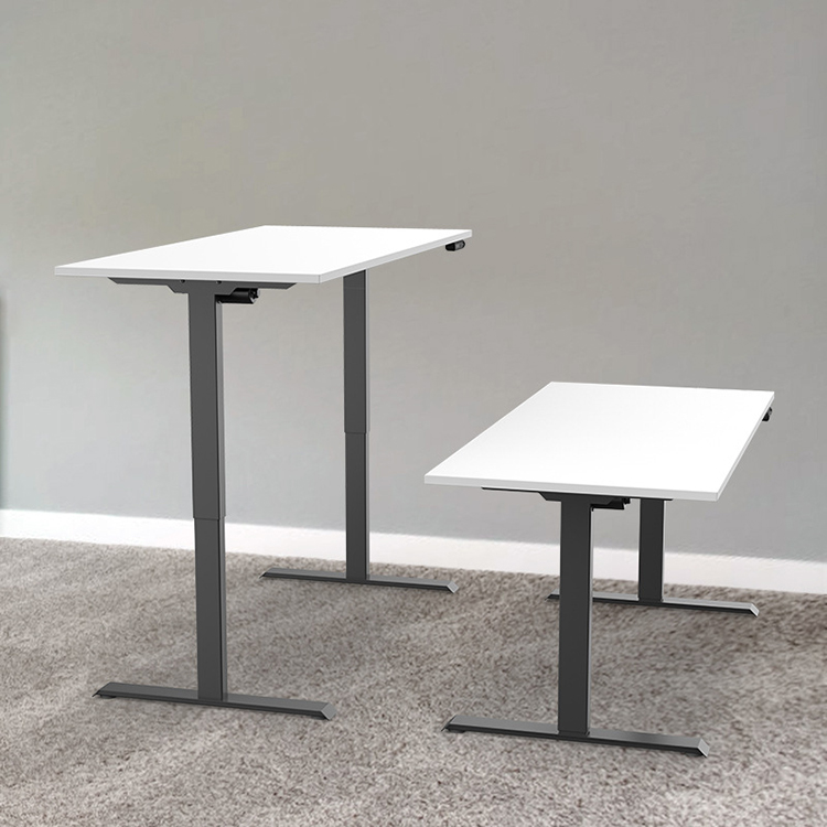 Black Metal Iron Office Standing Desk Electric Sit To Stand Table For Home Office
