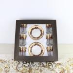 100ml Gold Drawing Glass Cup And Saucer Set Arabic Style