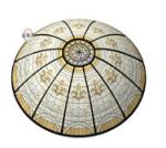 Graphic Design Tempered Architectural Stained Glass Roof Skylight Church Style