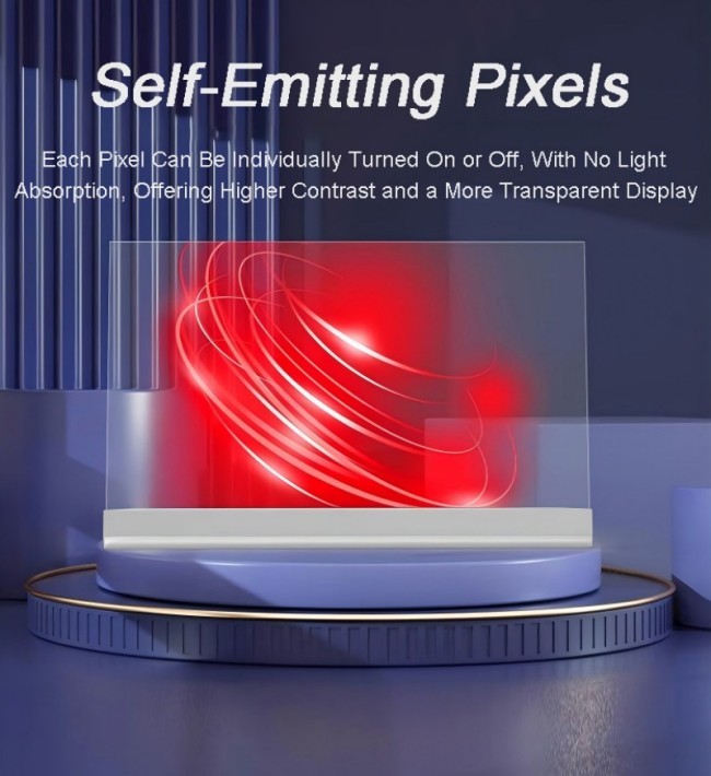 55-inch Wall-mounted Transparent OLED Display Aluminum Alloy Frame For Store Showroom