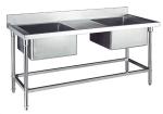 Double Sink for Kitchen Washing Stainless Steel Catering Equipment 1200*700*800