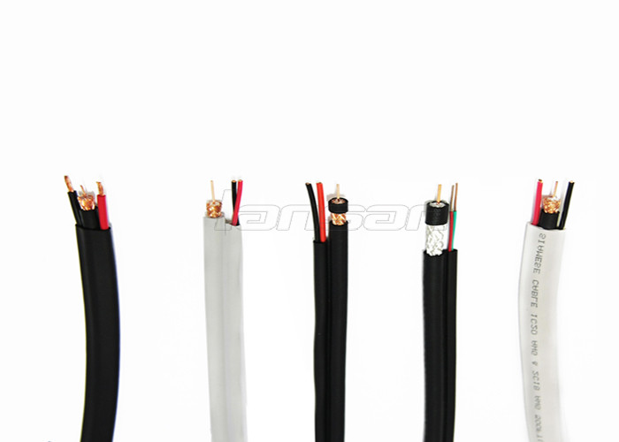 Ohm Coaxial TV Cable Bare Copper / CCS Dual Coaxial Cable With PVC Jacket