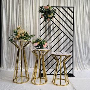 China European wedding stage decoration style stainless steel cake stand set wholesale