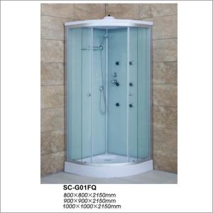 China Quadrant Shower Enclosure With Tempered Fabric Glass Sliding Door wholesale