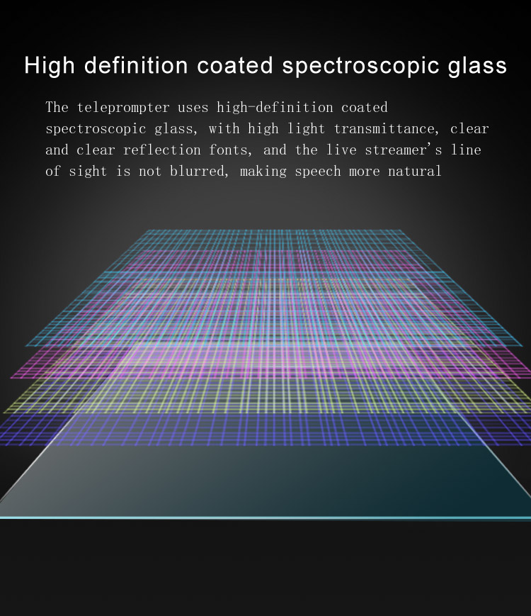 Splitter glass type Tempered glass Portable Teleprompter 10 13 inch for Android or iPad