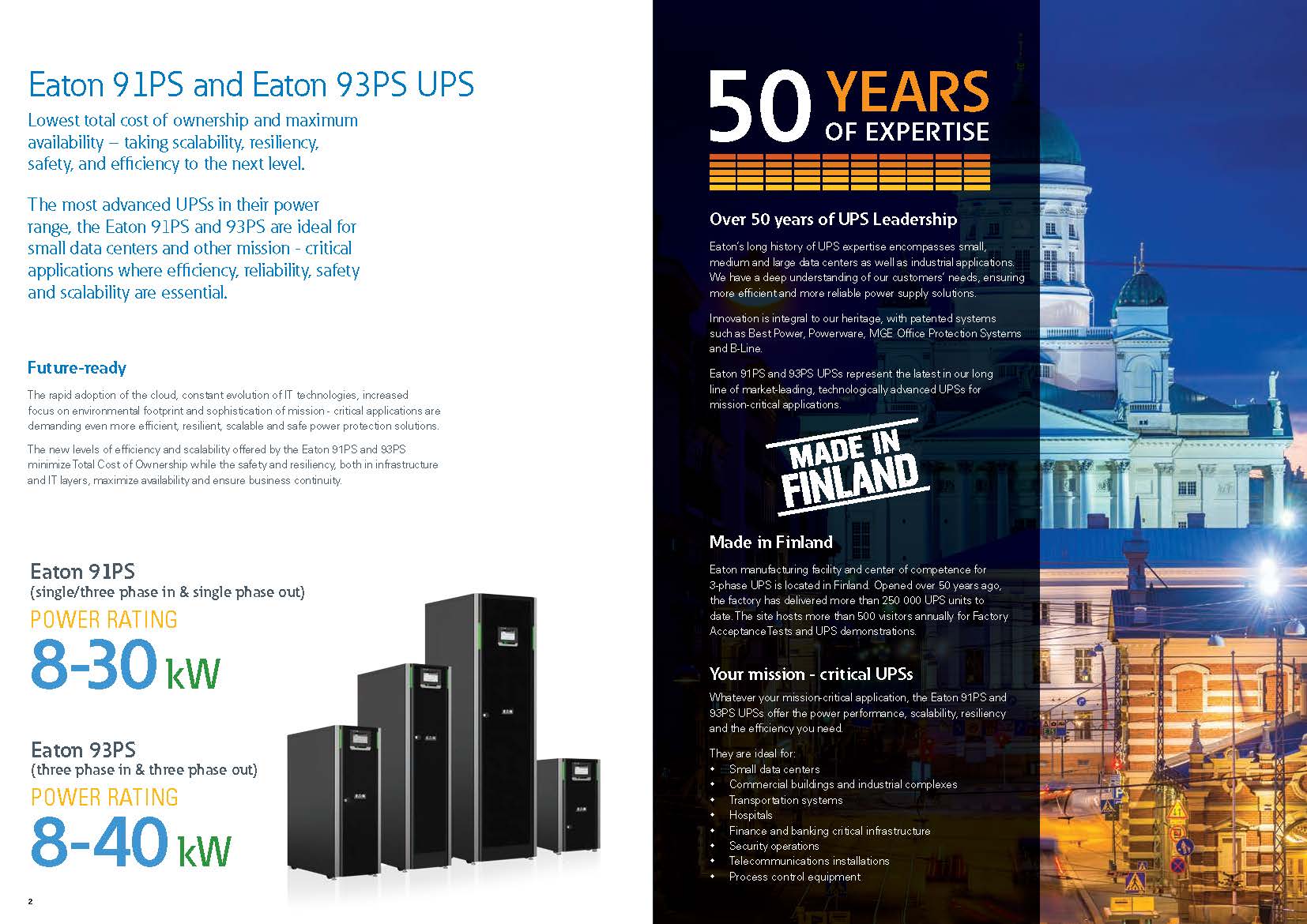 Eaton 93PS Series 8-30 kW 15kVA 20KVA 60KVA 12v 24v Battery 3 Phase UPS with Standards