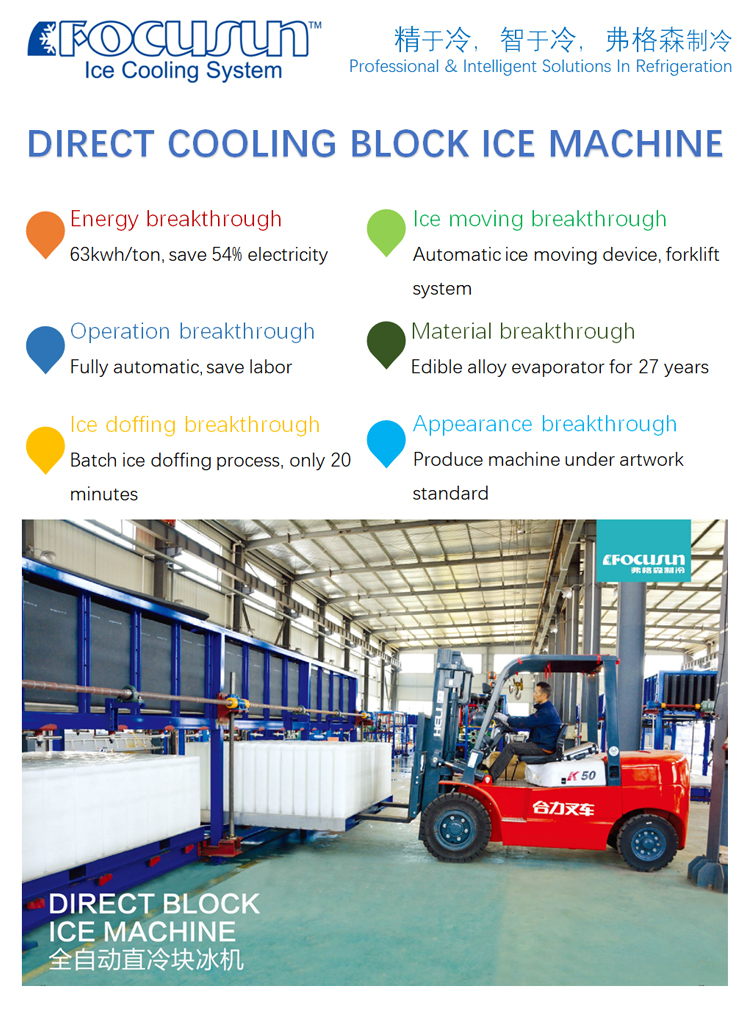Customized Bar Size Industrial Ice Maker Machine Producing 30 Tons per Day Efficiency