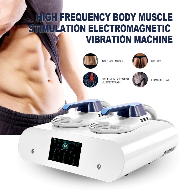 Electro magnetic portable emslim building muscle stimulate 15 tesla neo ems emt body sculpt 2 handles