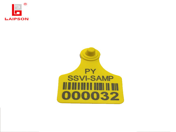 OEM Yellow TPU Cow Identification Tags , Smart Ear Tags For Cattle Laser Print
