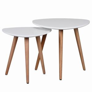 China White Round Solid Beech Wood Coffee Table MDF Top wholesale