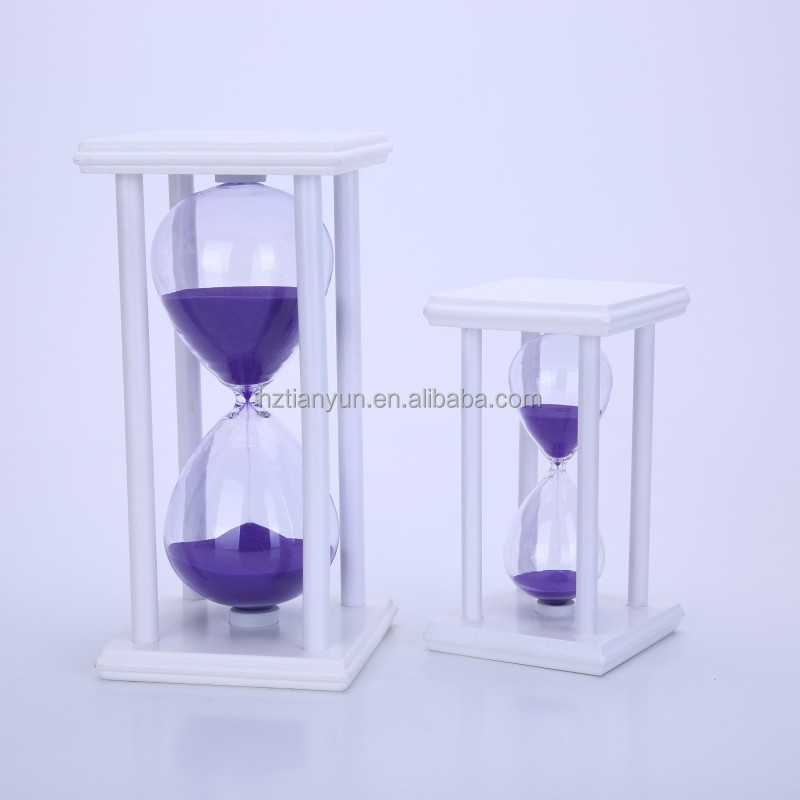 Traditional Wooden Hourglass Sand Clock 30 Minutes Size Customized